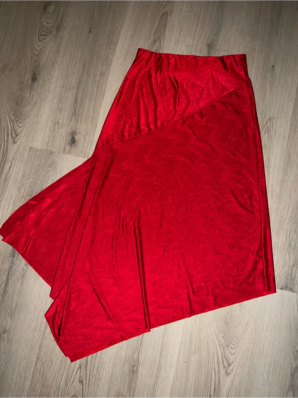 Zara Red Asymmetrical Midi Skirt size S
